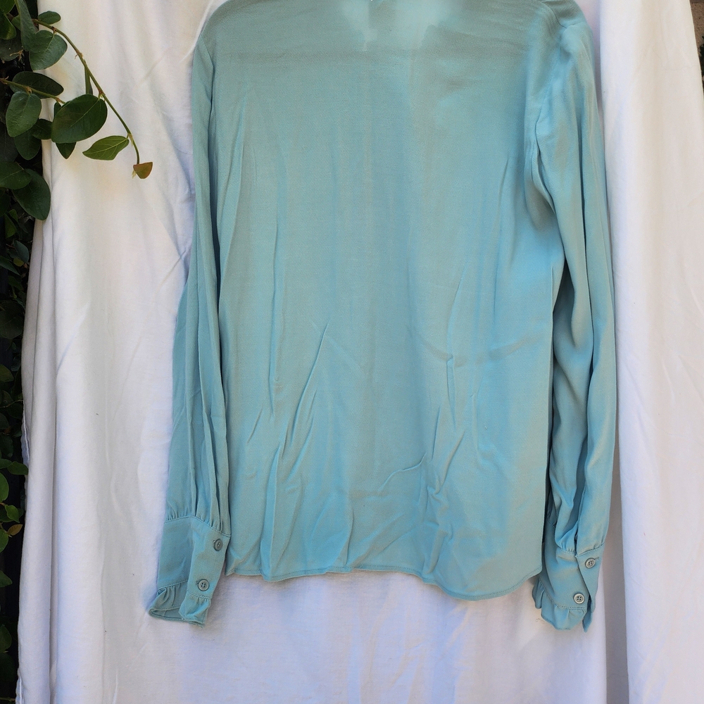 Women's Light Blue Ruffled Top - Picture 8 of 9